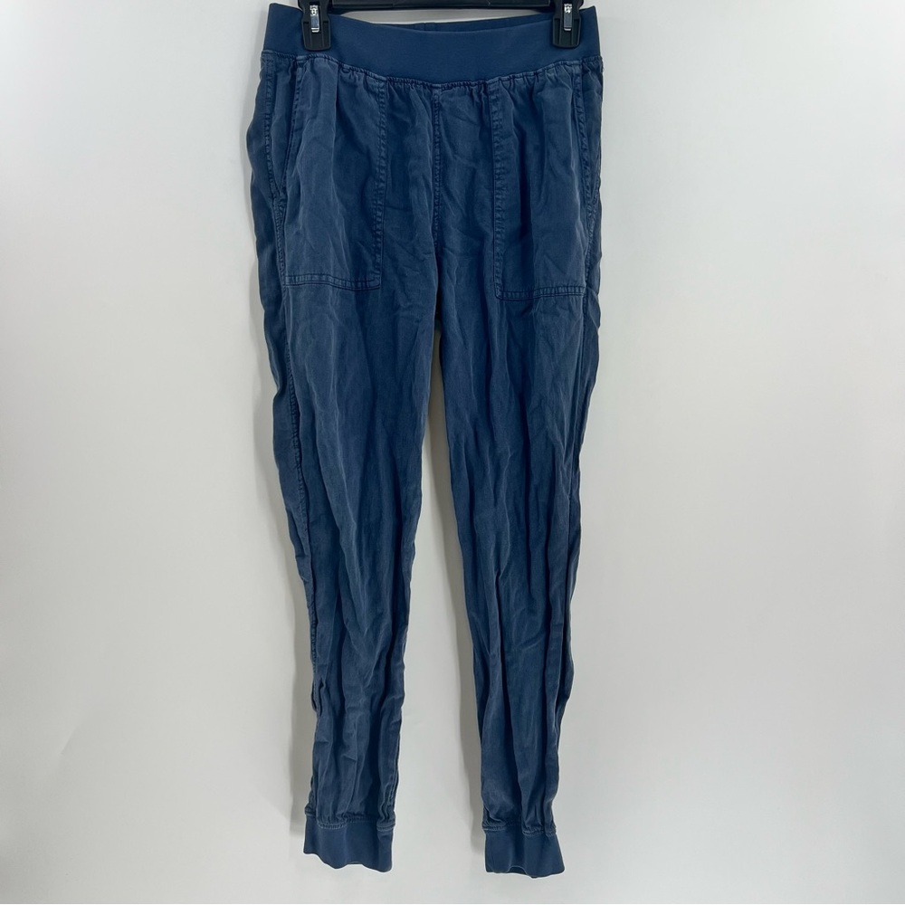 Faherty Arlie Day Pants Womens M Navy Tencel Linen Pull On Jogger WBC0001